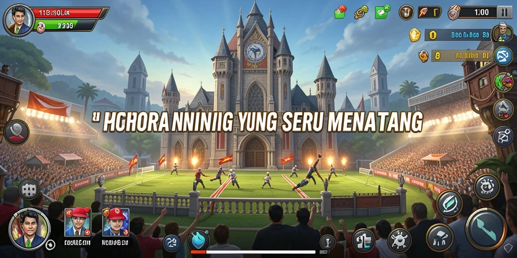 Tampilan gameplay 11BOLA saat pemain mengatur strategi menara pertahanan.