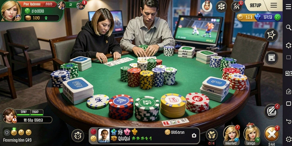 Gameplay seru QiuQiu dalam 987UP yang mengasyikkan.