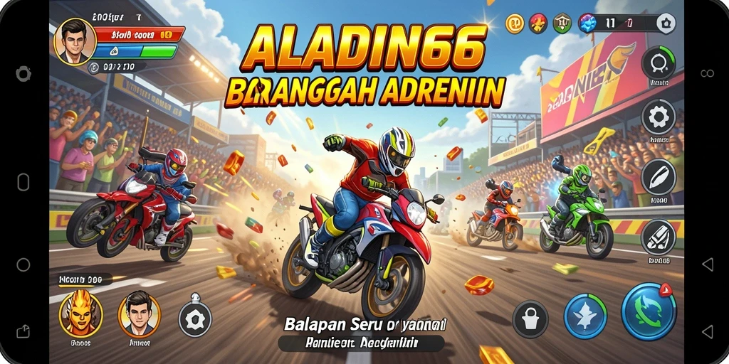 Gameplay seru dan mendebarkan di ALADIN66 dengan berbagai trek balap.