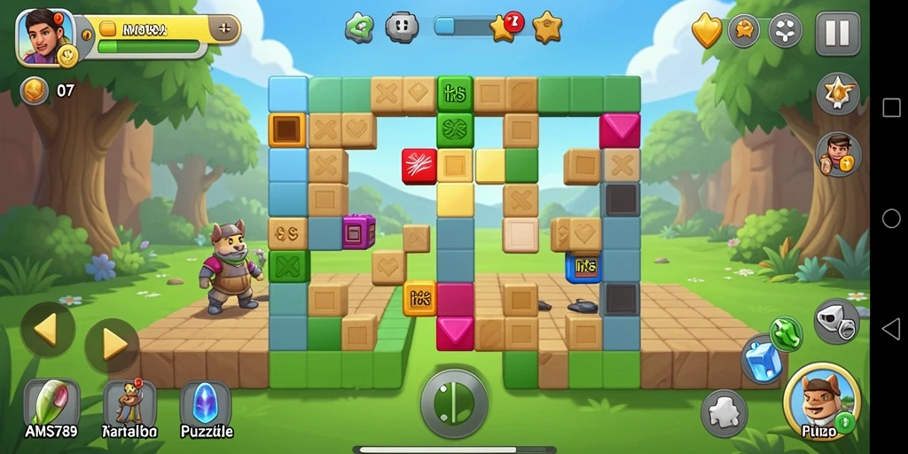 Tampilan seru gameplay AMS789 dalam menyelesaikan puzzle.