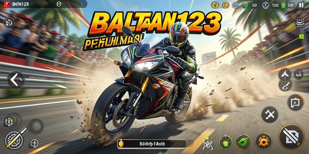 Screenshot gameplay balapan motor yang penuh aksi di BATA123.