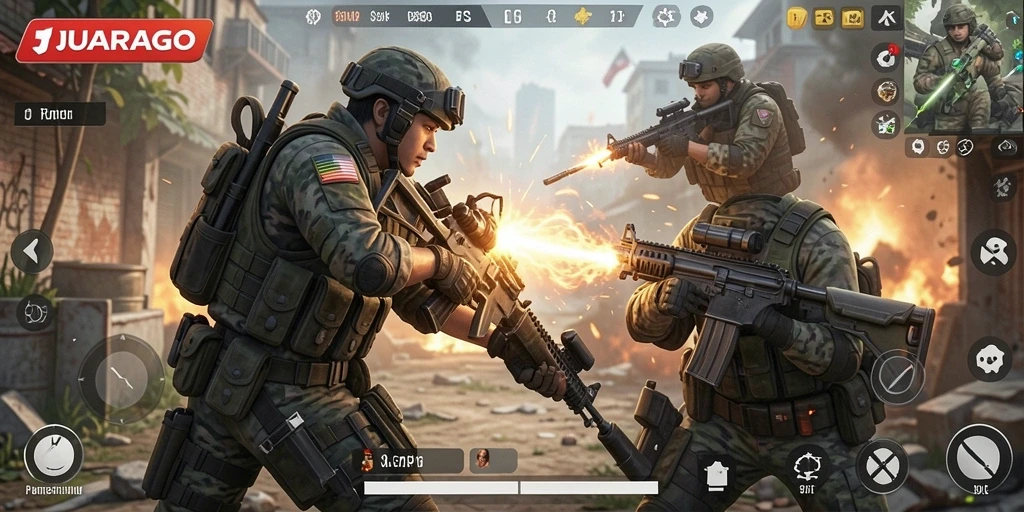 Screenshot gameplay JUARAGO yang menampilkan aksi menegangkan.