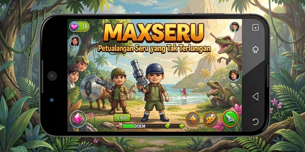 Tampilan gameplay MAXSERU yang menegangkan dan penuh aksi.