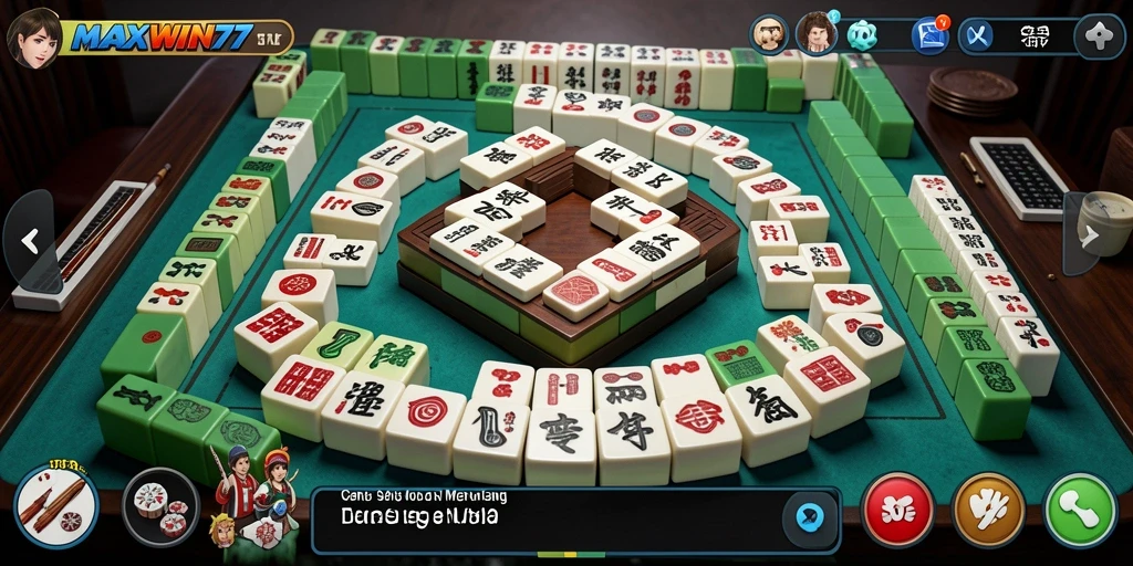 Screenshot gameplay <strong>MAXWIN77</strong> menampilkan suasana permainan Mahjong yang seru.