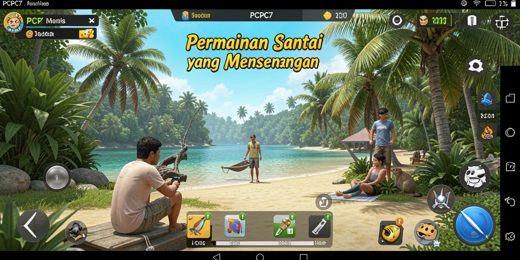 Screenshot gameplay PCPC7 dengan visual yang cerah dan menawan.