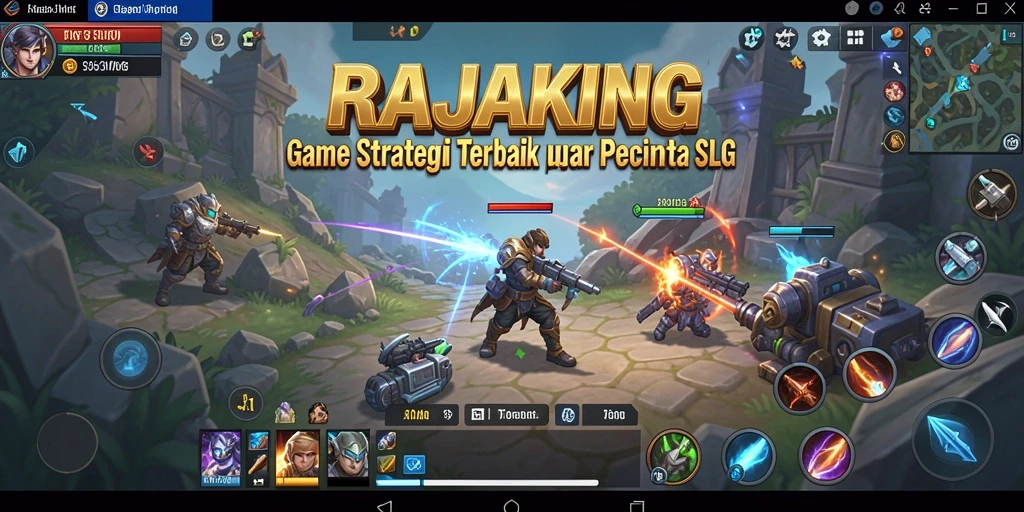Tampilan gameplay menonjolkan aksi strategis dalam RAJAKING.