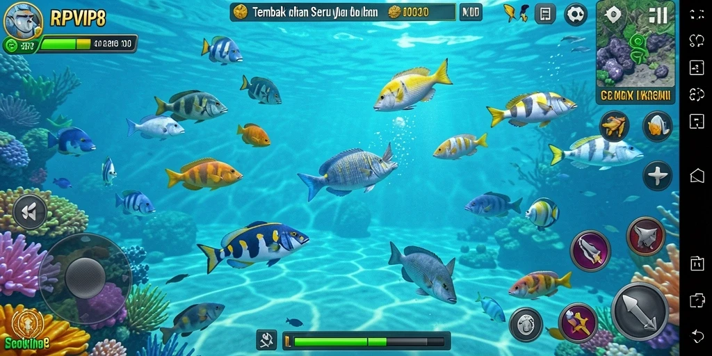 Tampilan menarik dari gameplay Tembak Ikan di RPVIP8.