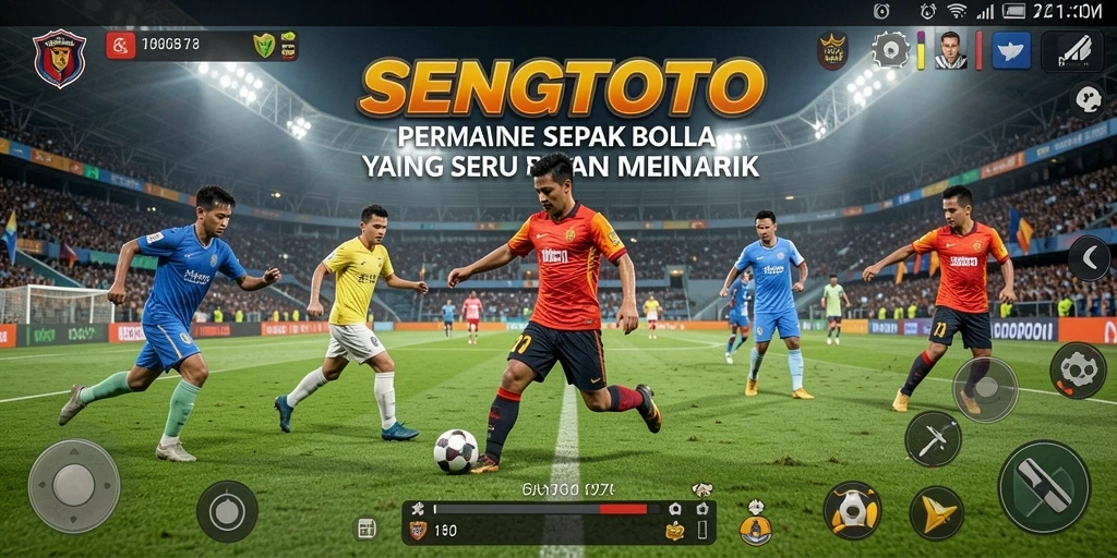 Tampilan gameplay menarik dari SENGTOTO yang menghadirkan pertandingan sepak bola.