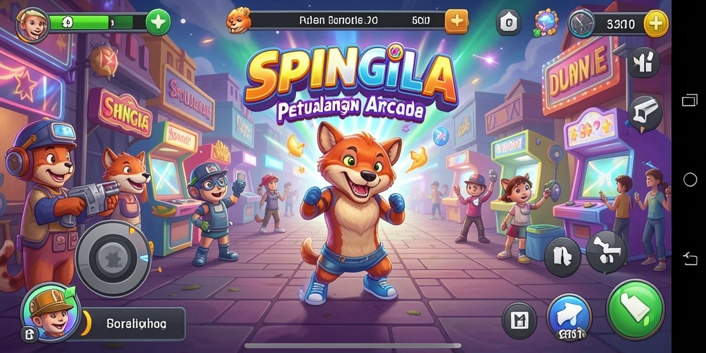Screenshot gameplay SPINGILA yang penuh aksi dan tantangan.